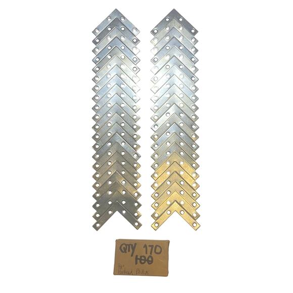 42 pcs New 2"x2" Flat Corner L-Shaped Brackets, Right Angle Braces & 170 Screws - Picture 1 of 3